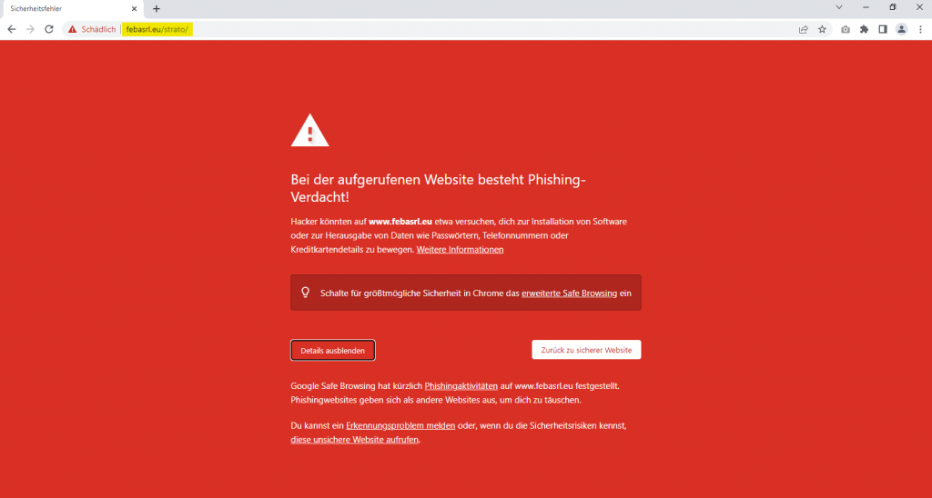 Betrügerische SCAM-Mail mit dem Betreff: *** SPAM *** Löschung unsere Domainnamens