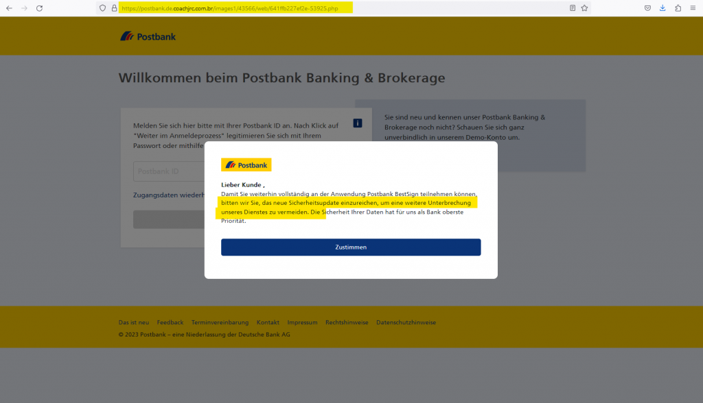 Phishing: Trickreiche, gefälschte Postbank-E-Mails im Umlauf