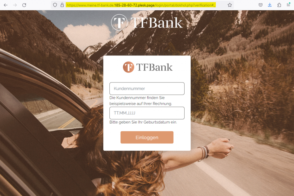 Vorsicht, Phishing! Gefälschte Mail von TF Bank Kreditkarte: "Wichtige Information zu Ihrer Karte!"