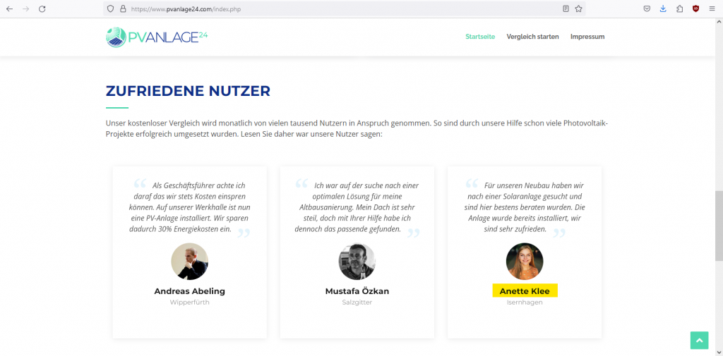 Vorsicht, Phishing und Betrug! PV-Vergleich: "Auszahlung Ihrer Förderung 2023/2024" von pvanlage24.com