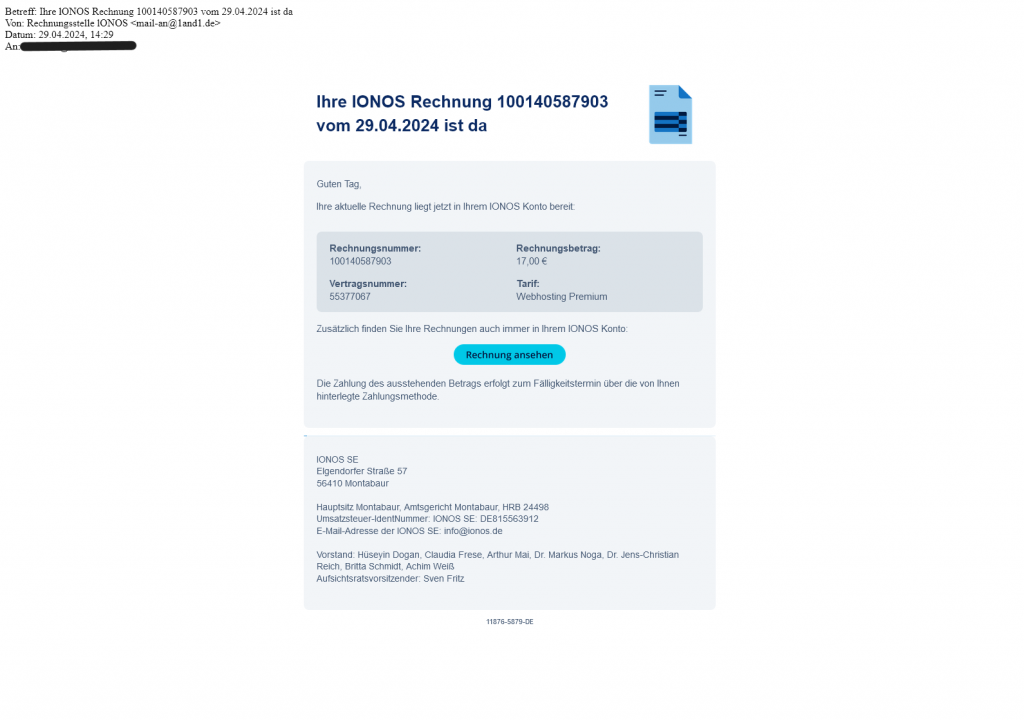 Vorsicht, IONOS-Phishing-Welle! Die Betrüger haben es mit ihren gefälschten Mails auf IONOS-Kunden abgesehen
