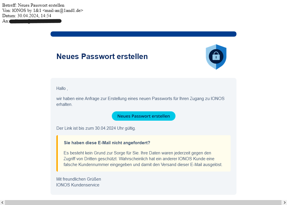 Vorsicht, IONOS-Phishing-Welle! Die Betrüger haben es mit ihren gefälschten Mails auf IONOS-Kunden abgesehen