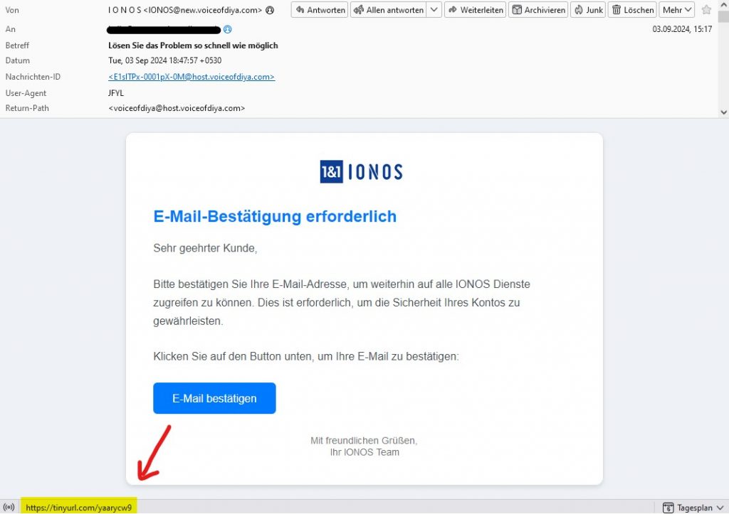 Vorsicht vor neuer Phishing-Welle im Namen von IONOS