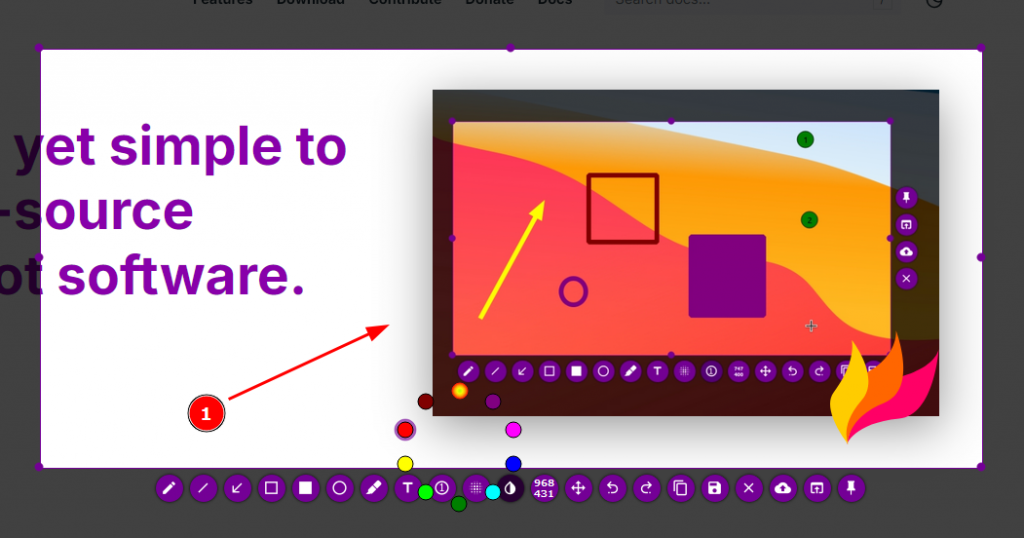 Screenshot von Flameshot.
