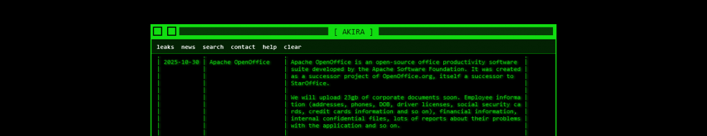 Cyberangriff auf Apache OpenOffice? Ransomware-Gruppe Akira vermeldet Datendiebstahl