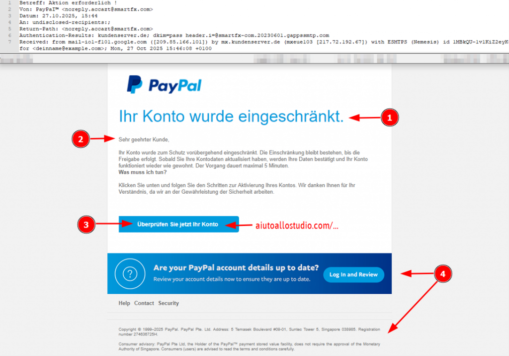 Phishing-Warnung: „Aktion erforderlich!“ – Betrüger geben sich als PayPal aus